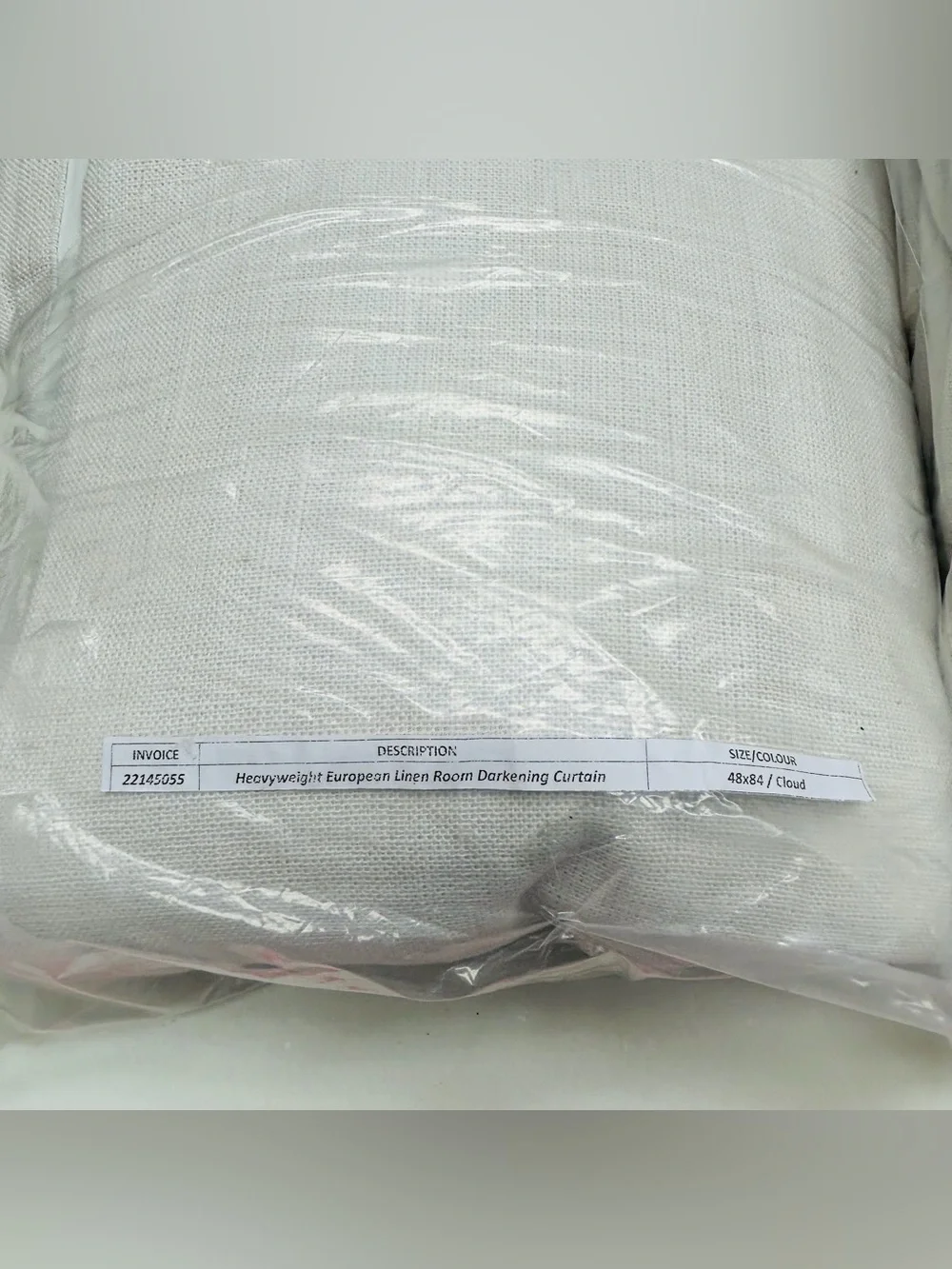 NWT QUINCE 2 48x84 Heavyweight European Linen Room Darkening Curtains Cloud 9217
